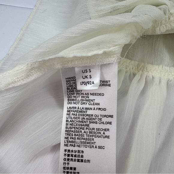 Free People Ivory Embellished Peplum Tank Top NWT Size Small Boho Festival - Picture 9 of 12